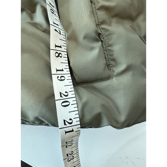 Zara Puffer Vest Women's Size XXL Olive Full Zip Pockets High‎ Collar Outdoor - Picture 6 of 8